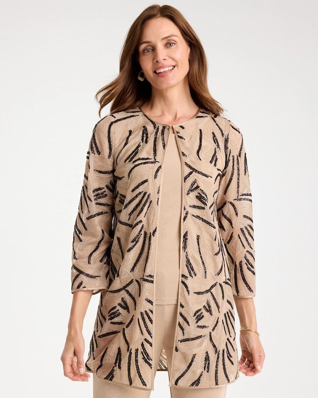 Travelers Collection Embroidered Sequins Jacket - image 1